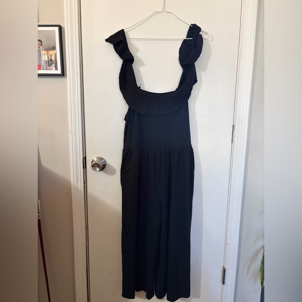 Women’s Time and Tru Large 12-14 Elegant Black Ruffle Romper Tote2